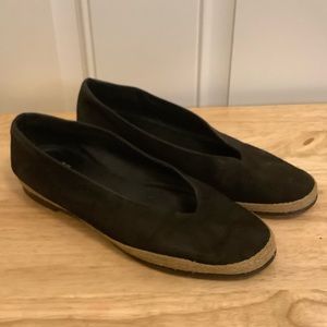 Eileen Fisher Canoe black suede hidden wedge flats women size 10